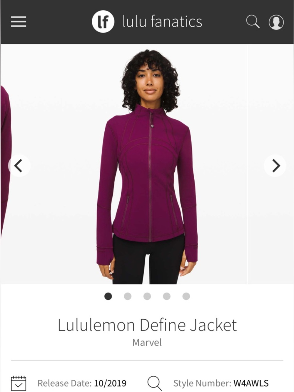 🦄 💎 RARE NWOT Lululemon Define Jacket Sz 4 *Marvel*